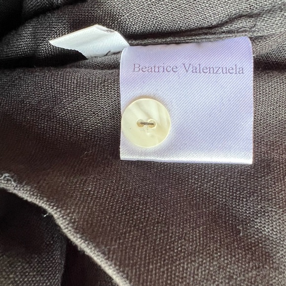 NWT Beatrice Valenzuela Linen Cubano Button Down Black Dress Size 2 MSRP $428 - Picture 9 of 11
